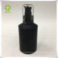 Luxe vide givré noir pompe bouchon verre cosmétique pot bouteille